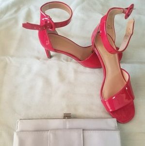 Red high heel sandals